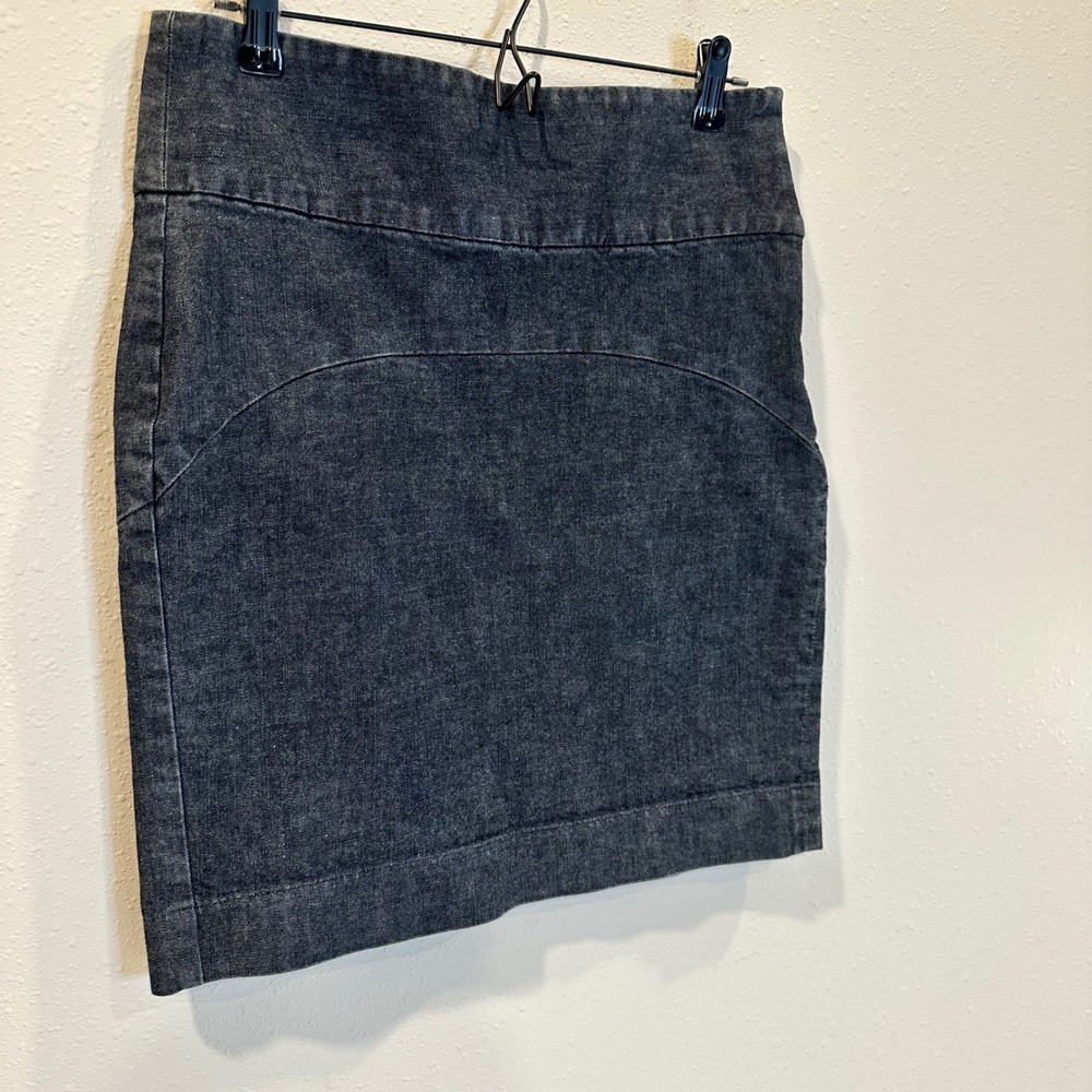 Gap Denim Mini Skirt Women 8 Dark Blue Side Zip Stretch Indie Sleaze Y2K Bodycon - Picture 2 of 16